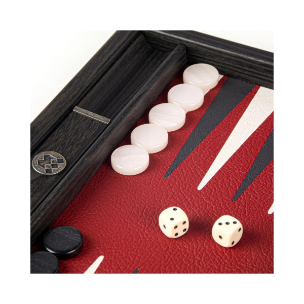 Сет за табла, Handcrafted Burgundy Red Travel Set