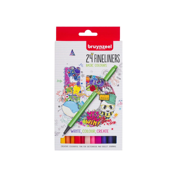Сет фајнлајнери, Bruynzeel - Basic Colours, 24 бои