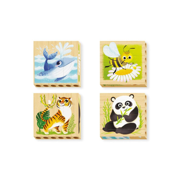 Дрвена сложувалка, Four Puzzle - Endangered Animals, 6 парчиња