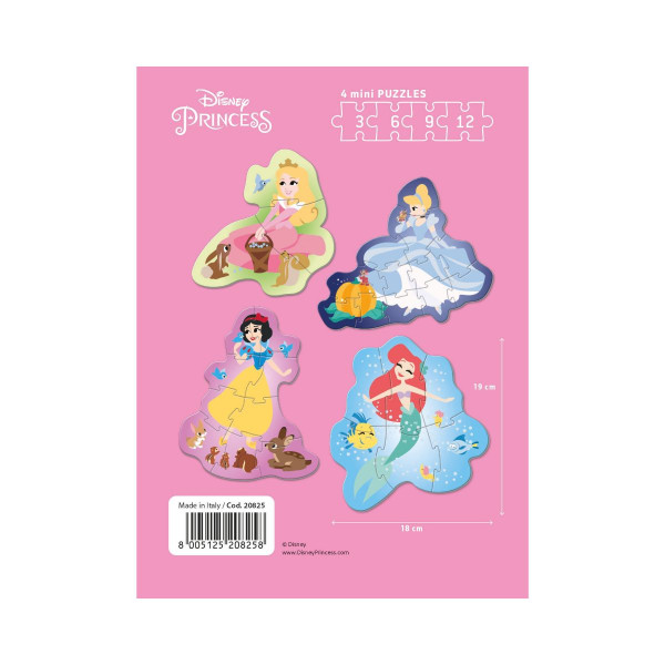 Мини сложувалка 4 во 1, Play for Future, Disney Princess, 3+6+9+12 парчиња