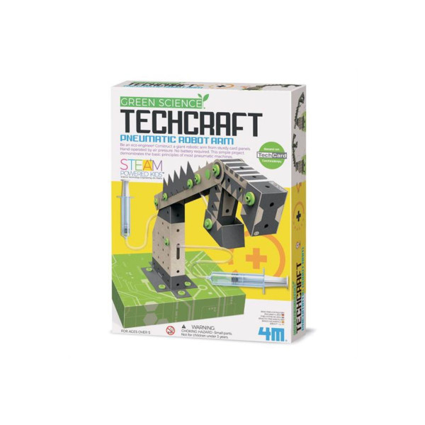 STEM сет, Green Science, Techcraft - Pneumatic Robot Arm