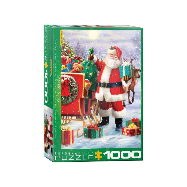 Сложувалка, Santa with Sled - Simon Treadwell, 1000 парчиња