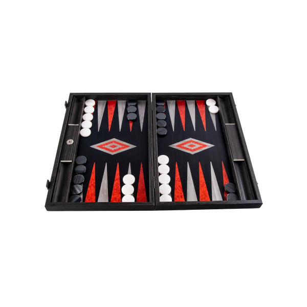 Сет за табла, Premium Handcrafted Black Oak with Silver Stripes