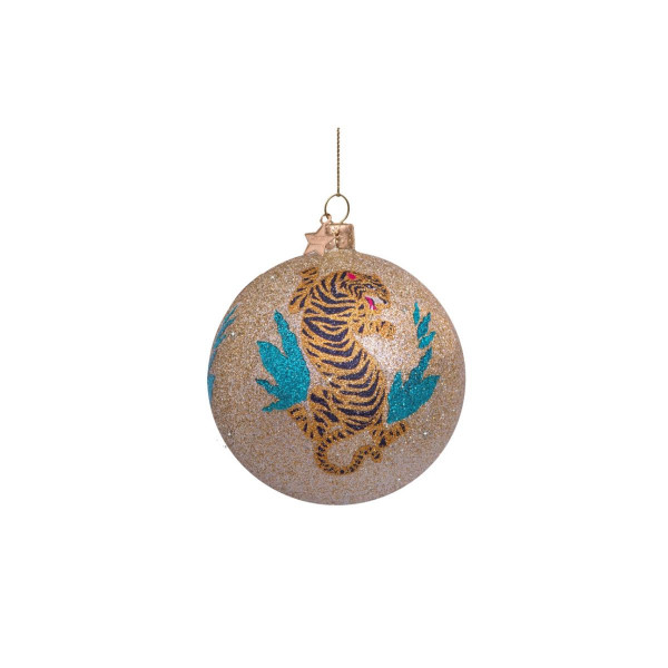 Лампион, Gold Glitter with Tiger Print