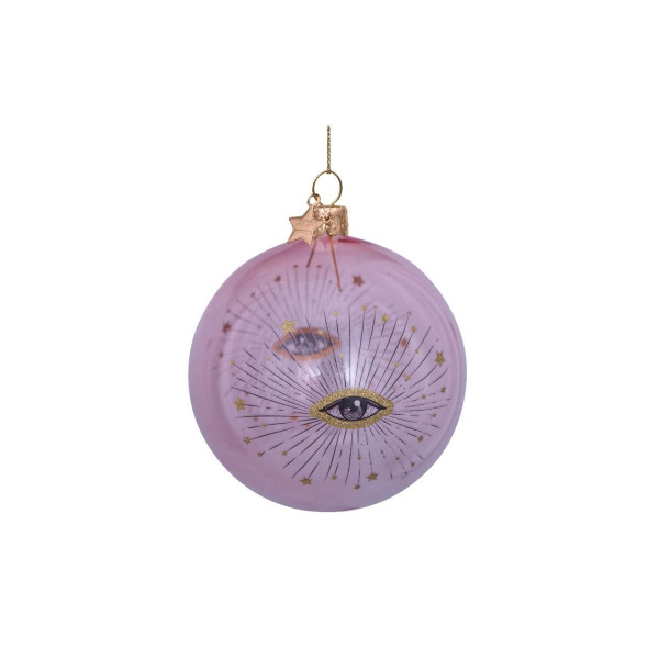 Лампион, Pink Transparent Bauble with Gold Eye
