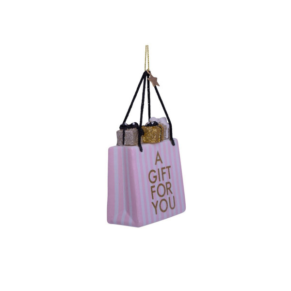 Лампион, Pink/White Striped Gift Bag, 8.5 cm