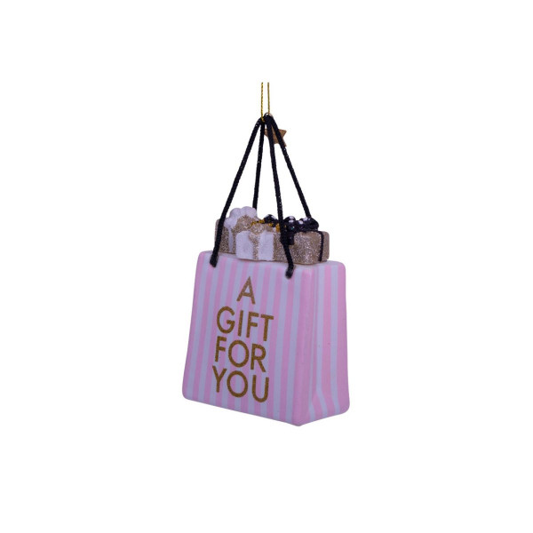 Лампион, Pink/White Striped Gift Bag, 8.5 cm