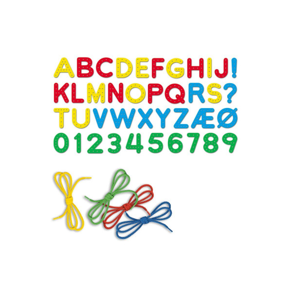 Едукативен сет за изработка - Азбука и бројки, Play Montessori - Lacing ABC + 123