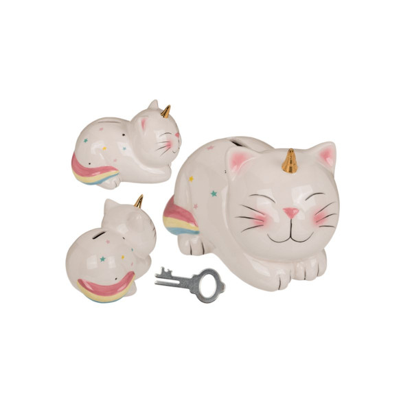 Касичка за пари со клуч - Unicorn Cat