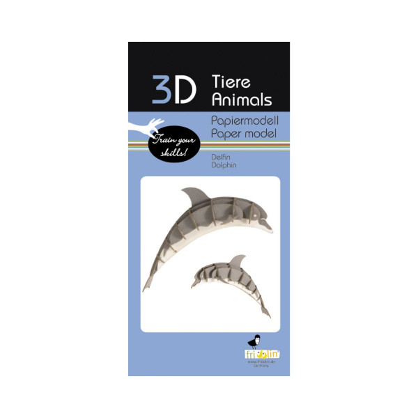 3Д модел од хартија - Делфин 