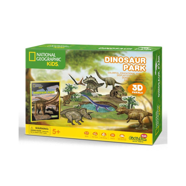 3D сложувалка, Cubic Fun, National Geographic Kids - Dinosaur Park, 43 парчиња 