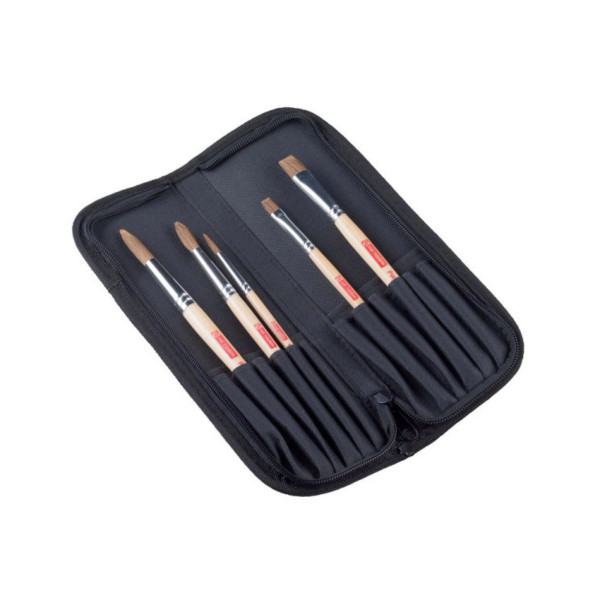 Сет од 5 четки (микс влакна) + несесер, Talens Art Creation 