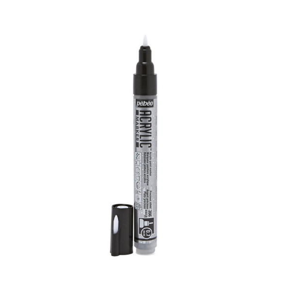Акрилен маркер, Pebeo, Acrylic Marker 0.7mm - Precious Silver
