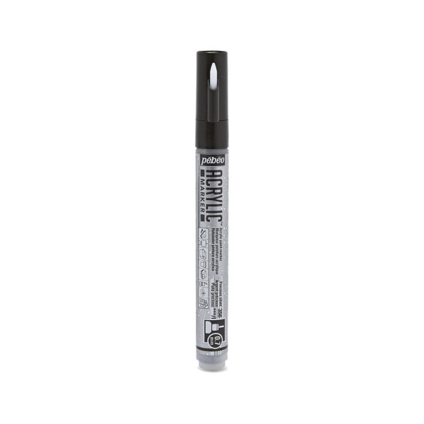 Акрилен маркер, Pebeo, Acrylic Marker 0.7mm - Precious Silver