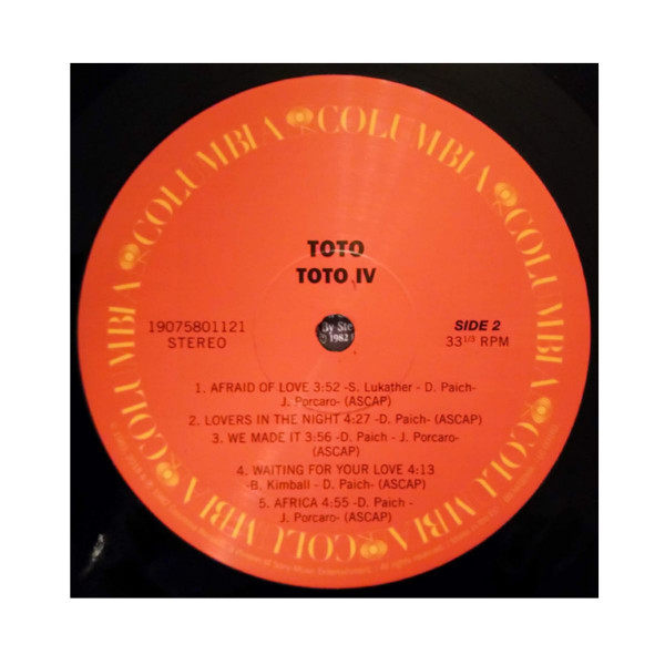 Винил, Toto - Toto IV (1982)