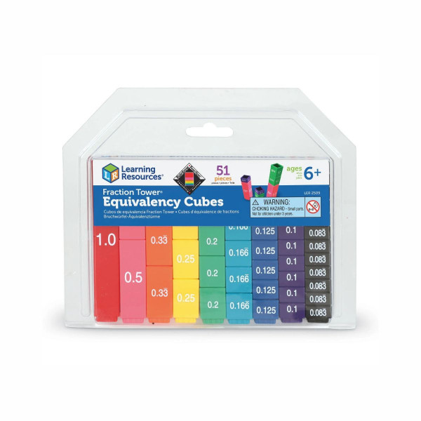 Сет математички коцки - Дропки, Fraction Tower® Cubes - Equivalency Set®