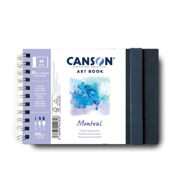 Скицник со спирала, Canson Montval Art Book, A5, 300 g, 48 листа 