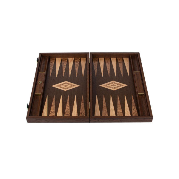 Сет за табла-рачна изработка, Wenge Inlaid Backgammon w/ Walnut Burl and Oak