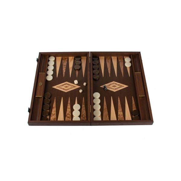 Сет за табла-рачна изработка, Wenge Inlaid Backgammon w/ Walnut Burl and Oak