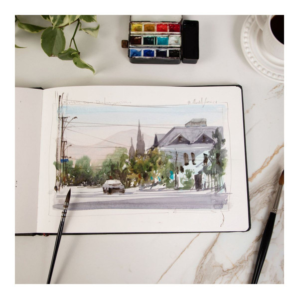Скицник, Watercolour, 200 g/cm², A5 хоризонтален, ситно зрнест 