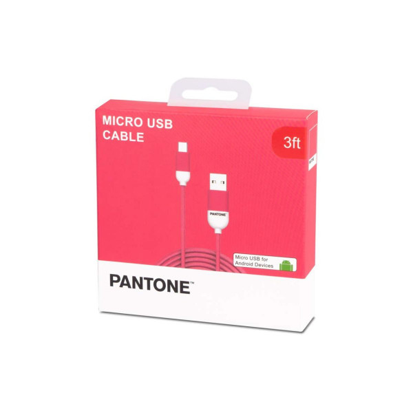 USB кабел за Android уреди, Pantone - Micro USB, розев, 1м 