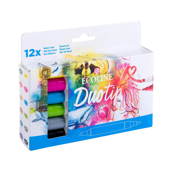 Сет двострани маркери, Ecoline - Basic, 12 бои 