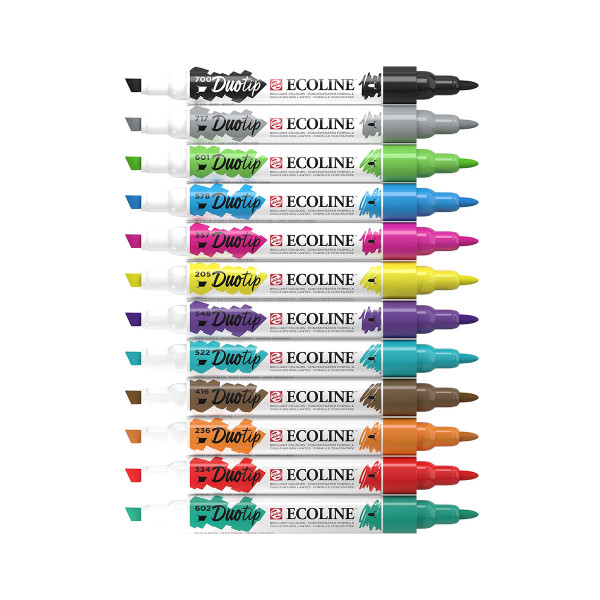 Сет двострани маркери, Ecoline - Basic, 12 бои 