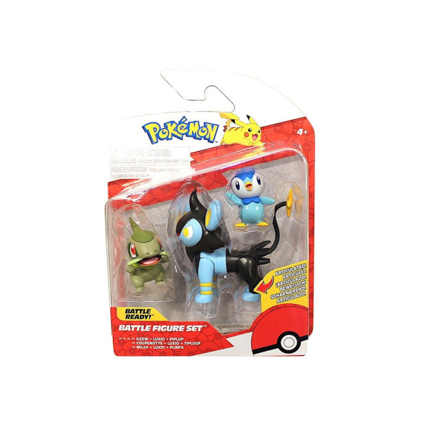 Сет фигури, Pokemon Battle Figure Set: Axew, Luxio, Piplup 