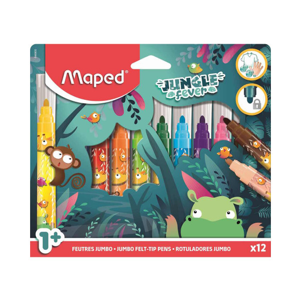 Сет од 12 jumbo фломастери, Jungle Fever 