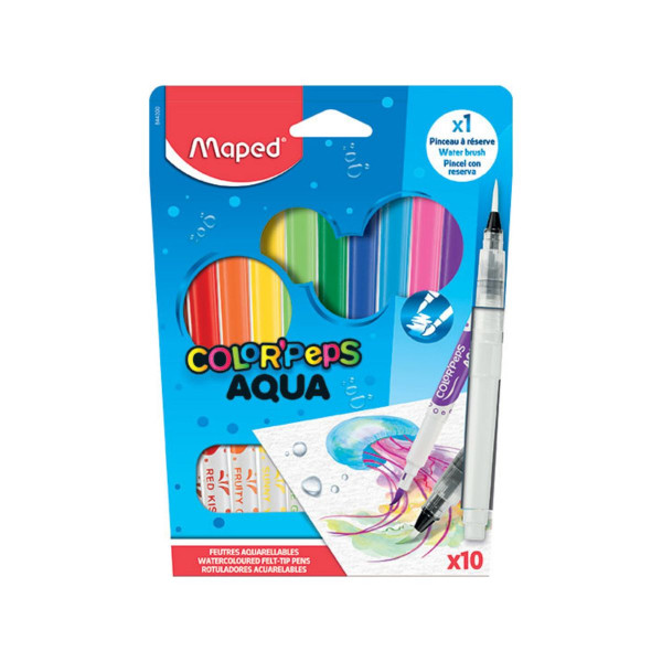 Сет од 10 акварелни фломастери, Color'Peps Aqua 