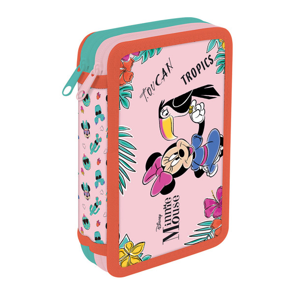 Несесер за моливи со два патенти - полн, Disney - Minnie Mouse, 25 парчиња 