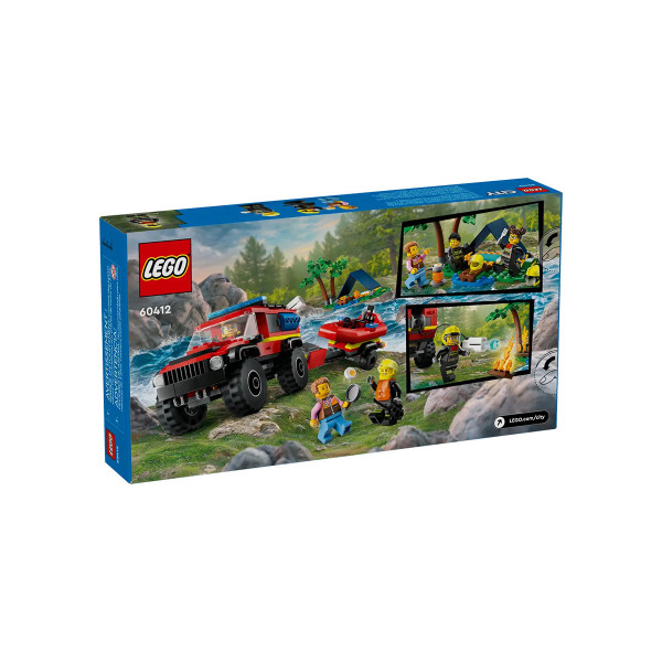 LEGO коцки, City, 4x4 Fire Truck with Rescue Boat 