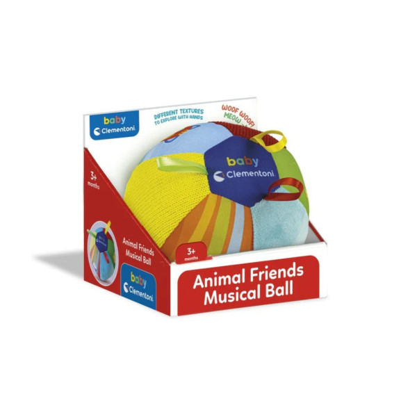 Едукативна мека топка, Baby Clementoni - Animal Friends Musical Ball