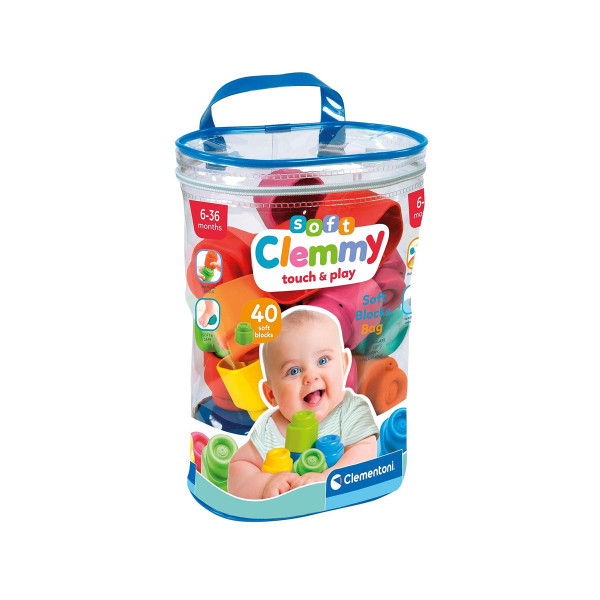 Меки коцки за градба, Soft Clemmy Touch & Play - 40 Soft Blocks 