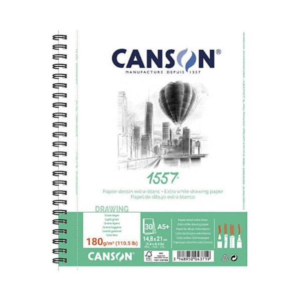 Скицник, Canson 1557, 180 g/m², 30 листови 