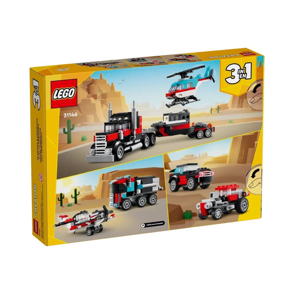 LEGO коцки, Creator 3 in 1, Flatbed Truck with Helicopter