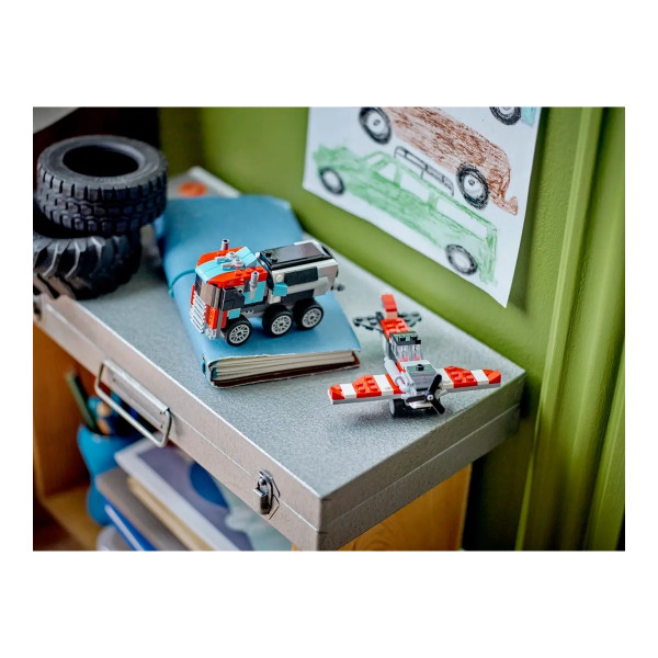 LEGO коцки, Creator 3 in 1, Flatbed Truck with Helicopter