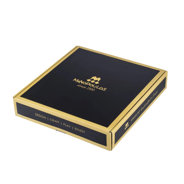 Сет за шах во дрвена кутија, Greek Roman Period Chess Set - Gold & Silver, црвен 