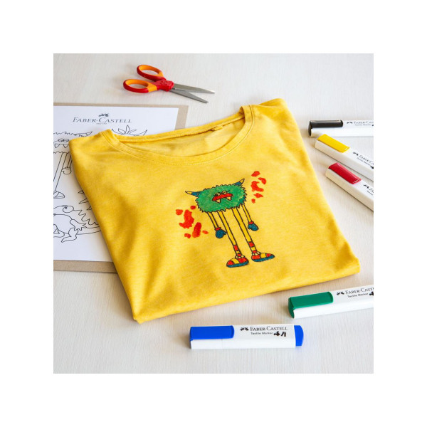 Сет од 5 маркери за текстил, Faber Castell Textile Marker