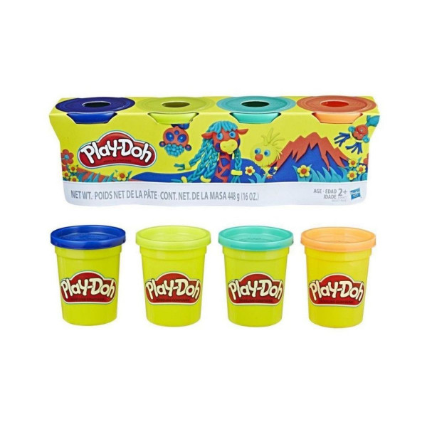 Тесто за моделирање - сет од 4 бои, Play-Doh - Wild 