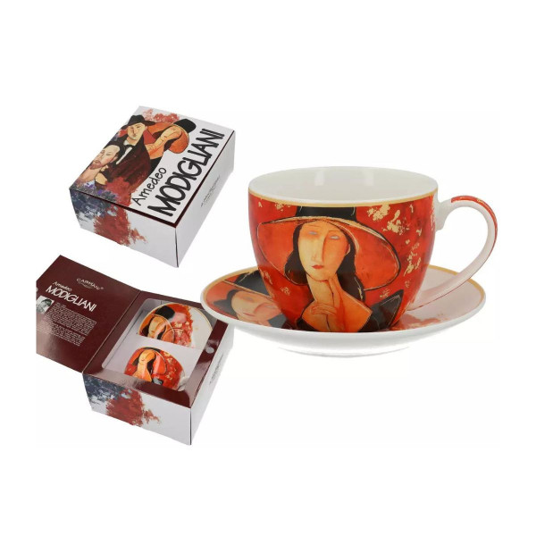 Шолја со тацна, Amedeo Modigliani - Woman wih a Hat, 250ml