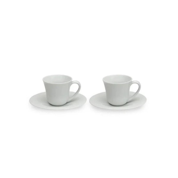 Сет од 2 шолји за кафе со тацни, KU, 70ml 