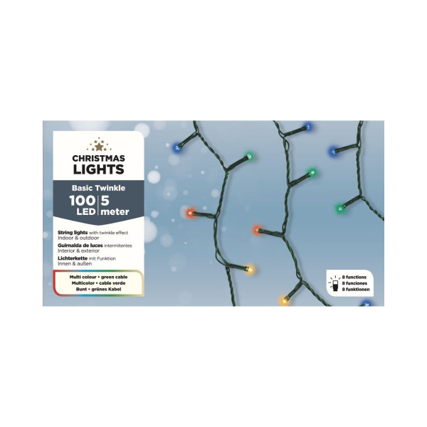 Новогодишни LED сијалички со 8 функции- мултиколор, 5m