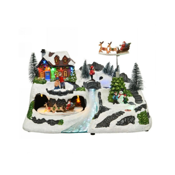 Декоративна фигура со LED светла, Christmas Village w/Train 