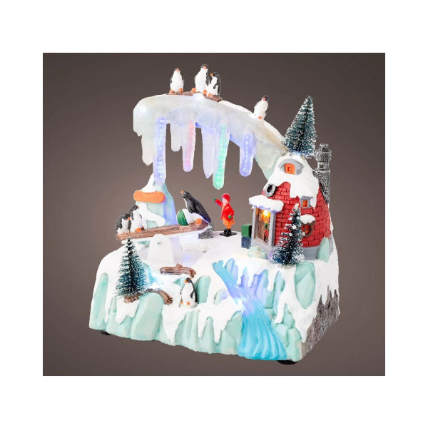 Декоративна фигура со LED светла, Winter Scenery w/Penguins