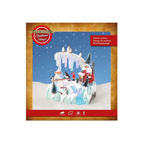 Декоративна фигура со LED светла, Winter Scenery w/Penguins