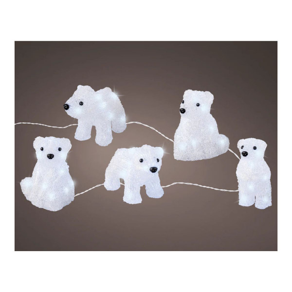 Сет декоративни фигури со LED светла, Polar Bears, 1/5