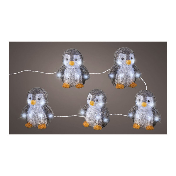Сет декоративни фигури со LED светла, Penguins, 1/5