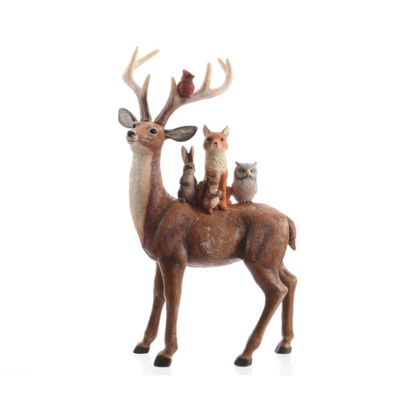 Декоративна фигура, Reindeer w/Animals, 25 cm 
