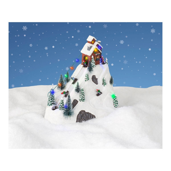 Декоративна фигура со LED светла, Christmas Village w/Ski Slope 